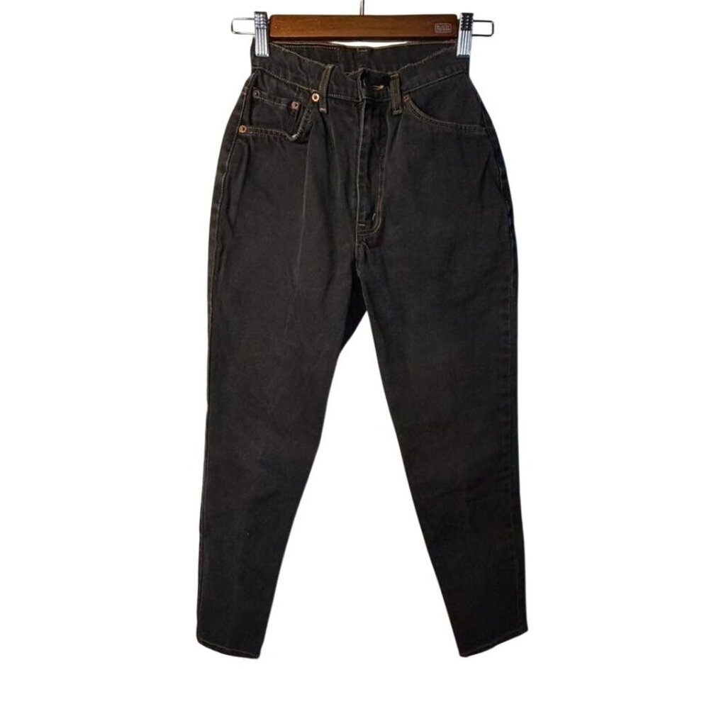 VTG LEVIS 509 28x34 Womens Black High Waisted Mom Denim Jeans Classic Streetwear